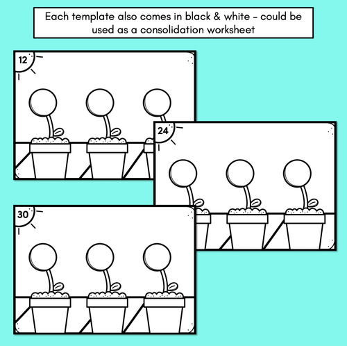 Resource preview 4 for Petal Sharing Task Cards & Worksheets - Sharing into 3 Groups (Division)