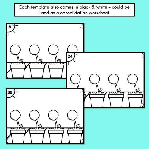 Resource preview 4 for Petal Sharing Task Cards & Worksheets - Sharing into 4 Groups (Division)