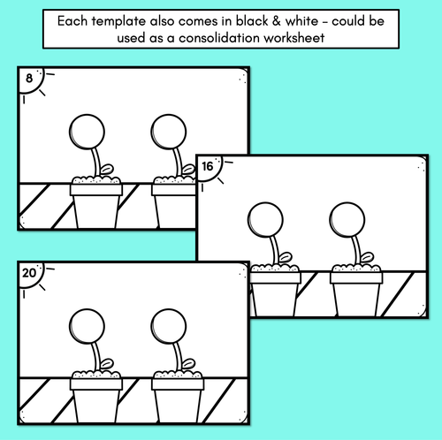 Resource preview 4 for Petal Sharing Task Cards & Worksheets - Sharing into 2 Groups (Division)