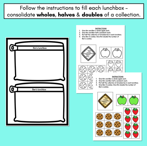 Resource preview 2 for Doubles & Halves - Lunchbox Activity