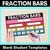 1 for Fraction Bars - Blank Student Templates - Wholes, Halves, Quarters, Eighths