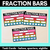 1 for Fraction Bars Task Cards - halves, quarters, eighths