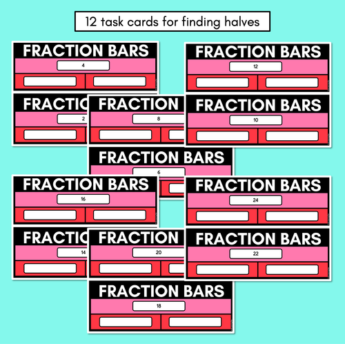 Resource preview 2 for Fraction Bars Task Cards - halves