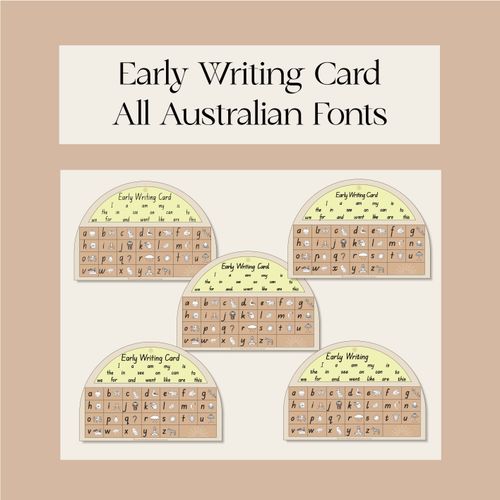 Resource preview 1 for Early Writing Card- All Australian Fonts