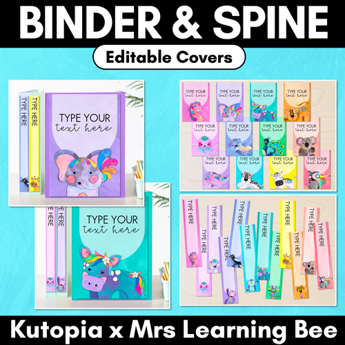 Resource preview 1 for Editable Binder & Spine Labels - The Kutopia Collection