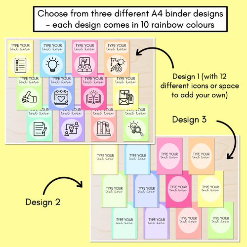 Resource preview 2 for Editable Binder & Spine Labels - Rainbow Classroom Decor