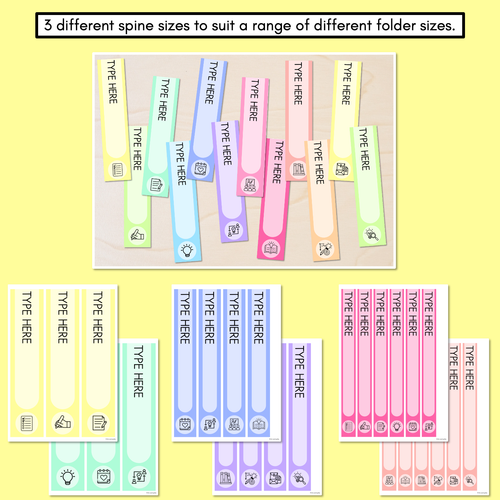 Resource preview 3 for Editable Binder & Spine Labels - Rainbow Classroom Decor