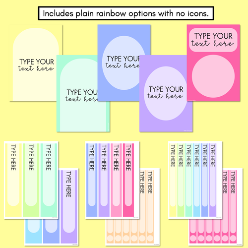 Resource preview 4 for Editable Binder & Spine Labels - Rainbow Classroom Decor