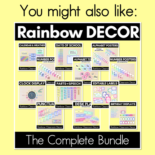 Resource preview 5 for Editable Binder & Spine Labels - Rainbow Classroom Decor