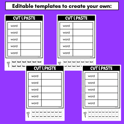 Resource preview 2 for High Frequency Words Cut & Paste - Print & Go Phonics Activities