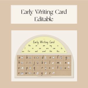 Early Writing Card- Editable Font