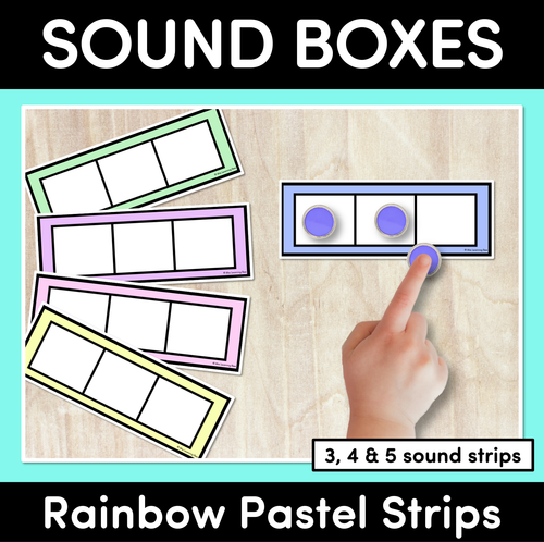 Resource preview 1 for Elkonin Boxes - RAINBOW PASTEL