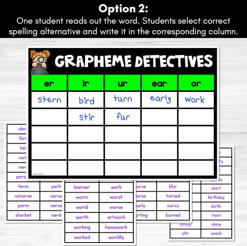 Resource preview 3 for R-Controlled Vowel Er Sound Game