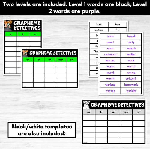 Resource preview 4 for R-Controlled Vowel Er Sound Game