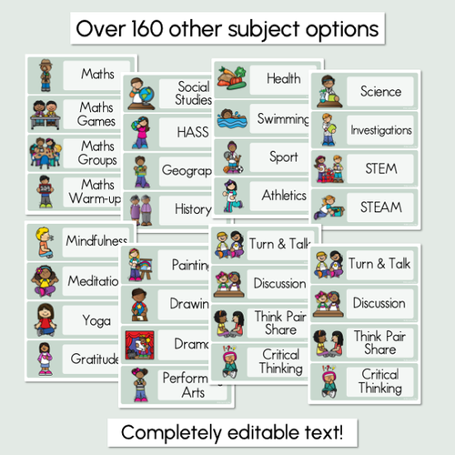 Resource preview 3 for EUCALYPTUS CLASSROOM DECOR Visual Timetable