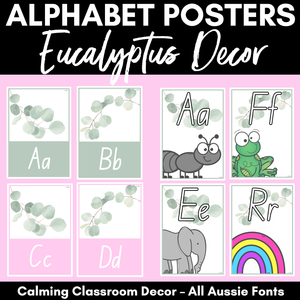 EUCALYPTUS CLASSROOM DECOR Alphabet Posters