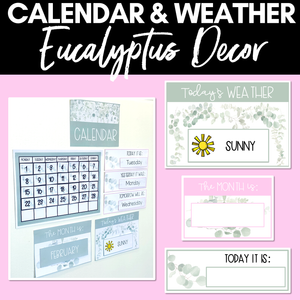 EUCALYPTUS DECOR Calendar and Weather Display