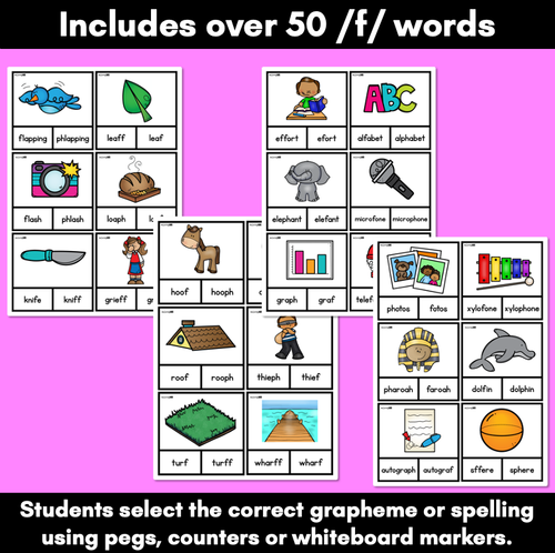 Resource preview 2 for F FF PH CLIP CARDS - Consonant Sounds Phonics Game