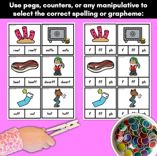 Resource preview 3 for F FF PH CLIP CARDS - Consonant Sounds Phonics Game