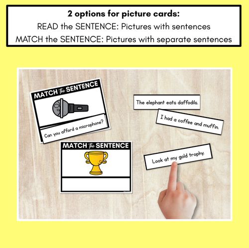 Resource preview 2 for F Phoneme Decodable Sentences - Read & Match