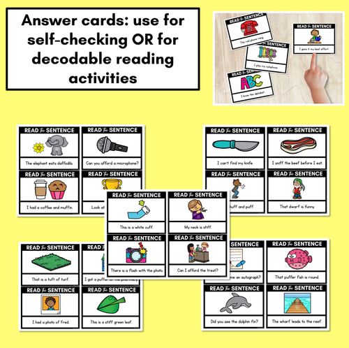 Resource preview 4 for F Phoneme Decodable Sentences - Read, Match & Write