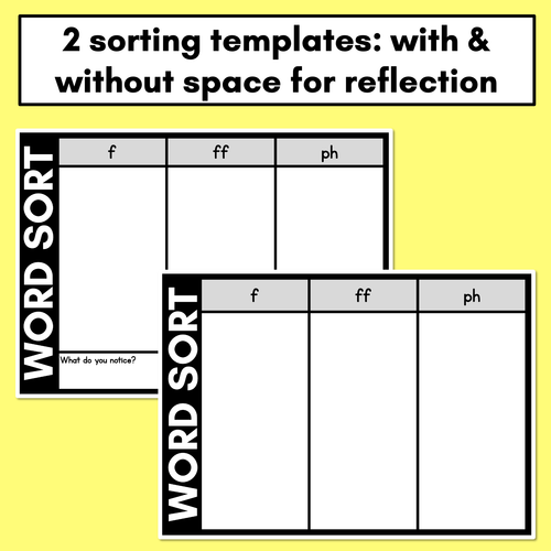 Resource preview 4 for CONSONANT PHONEME F WORD SORT