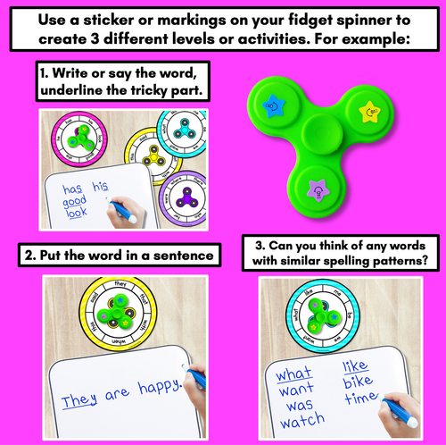 Resource preview 2 for High-Frequency Word Games - Fidget Spinner Templates