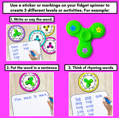 Resource preview 3 for Editable Fidget Spinner Templates - Editable Literacy Centers or Math Centers