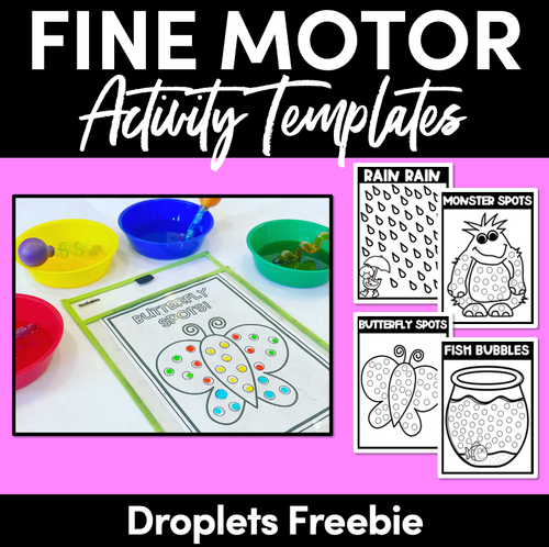 Resource preview 1 for FINE MOTOR KINDERGARTEN ACTIVITIES - Water Droplets FREEBIE