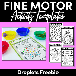 FINE MOTOR KINDERGARTEN ACTIVITIES - Water Droplets FREEBIE