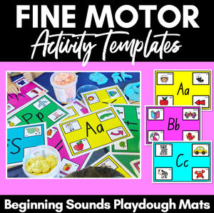 KINDERGARTEN FINE MOTOR ACTIVITIES - Alphabet Playdoh Mats for Beginning Sounds