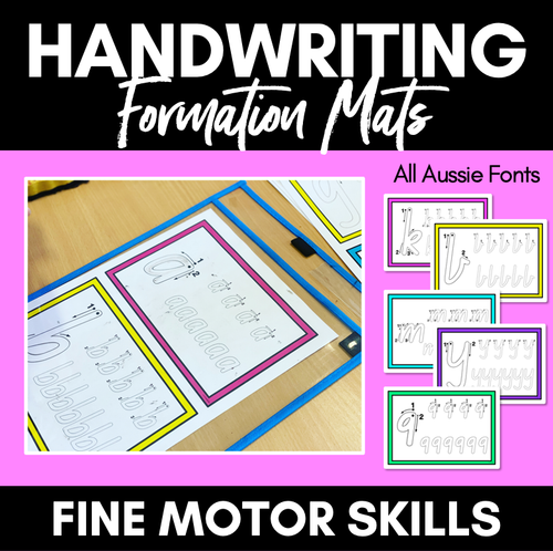 Resource preview 1 for FINE MOTOR TEMPLATES - Handwriting Formation Mats - All Australian Fonts