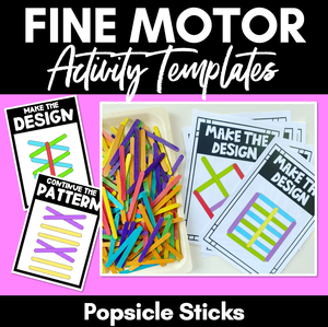 FINE MOTOR KINDERGARTEN ACTIVITIES - Popsicle Sticks - Making Patterns