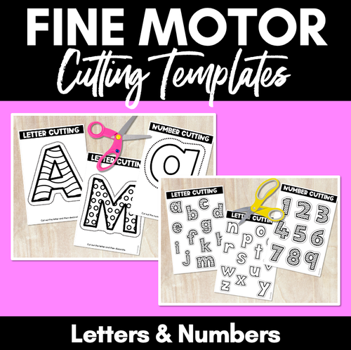 Resource preview 1 for KINDERGARTEN FINE MOTOR ACTIVITIES - Letter and Number Cutting