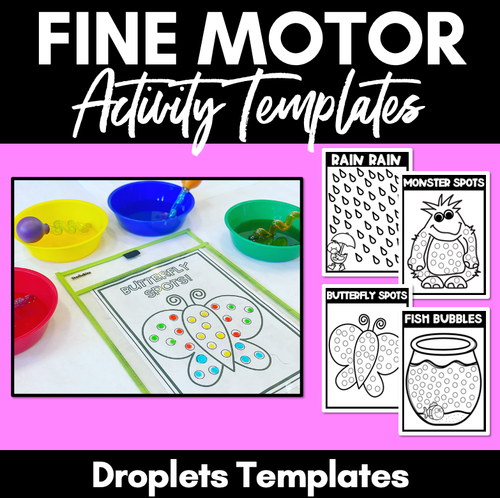 Resource preview 1 for FINE MOTOR KINDERGARTEN ACTIVITIES - Water Droplets FREEBIE