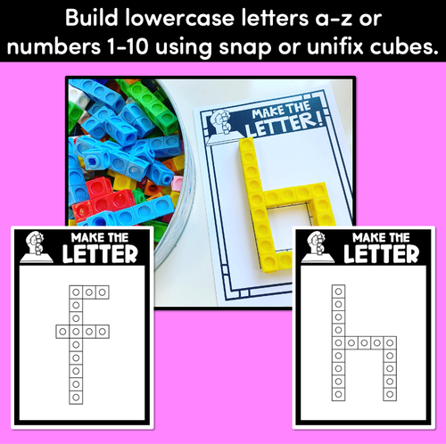 Resource preview 2 for FINE MOTOR KINDERGARTEN ACTIVITIES - Snap Cube Letters & Numbers