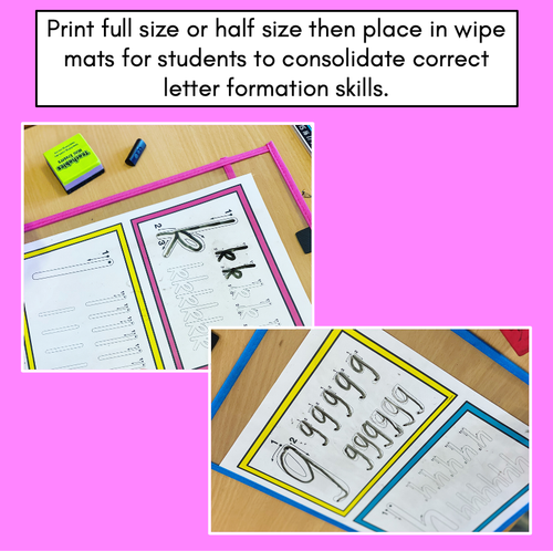 Resource preview 2 for FINE MOTOR TEMPLATES - Handwriting Formation Mats - All Australian Fonts