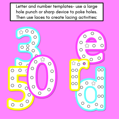 Resource preview 2 for FINE MOTOR KINDERGARTEN ACTIVITIES - Threading & Lacing Templates