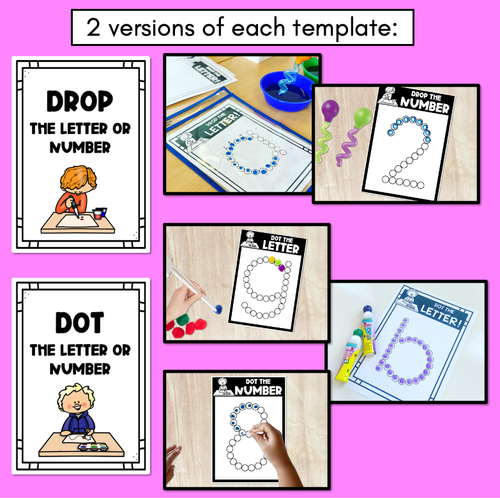 Resource preview 2 for FINE MOTOR KINDERGARTEN ACTIVITIES - Dot or Drop the Letters & Numbers