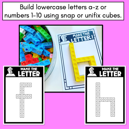 Resource preview 2 for FINE MOTOR KINDERGARTEN ACTIVITIES - Snap Cube Letters & Numbers