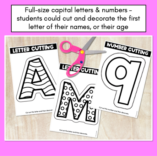 Resource preview 2 for KINDERGARTEN FINE MOTOR ACTIVITIES - Letter and Number Cutting