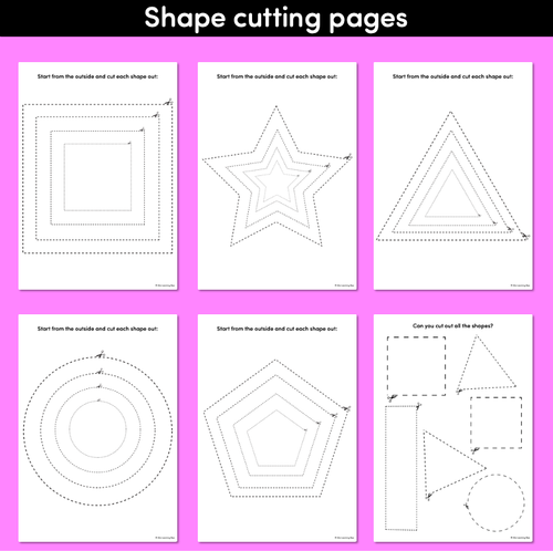 Resource preview 3 for KINDERGARTEN FINE MOTOR ACTIVITIES - Cutting Practice Templates