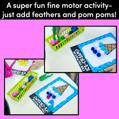 Resource preview 3 for FINE MOTOR KINDERGARTEN ACTIVITY - Make a Pom Pom Ice-Cream