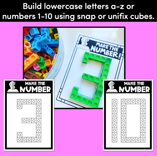 Resource preview 3 for FINE MOTOR KINDERGARTEN ACTIVITIES - Snap Cube Letters & Numbers