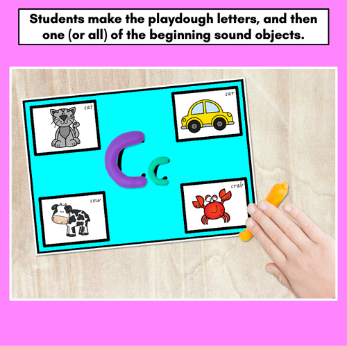 Resource preview 3 for KINDERGARTEN FINE MOTOR ACTIVITIES - Alphabet Playdoh Mats for Beginning Sounds