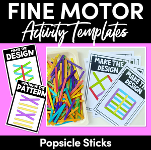 FINE MOTOR KINDERGARTEN ACTIVITIES - POPSICLE STICKS