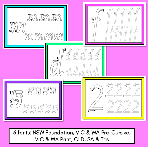 Resource preview 4 for FINE MOTOR TEMPLATES - Handwriting Formation Mats - All Australian Fonts