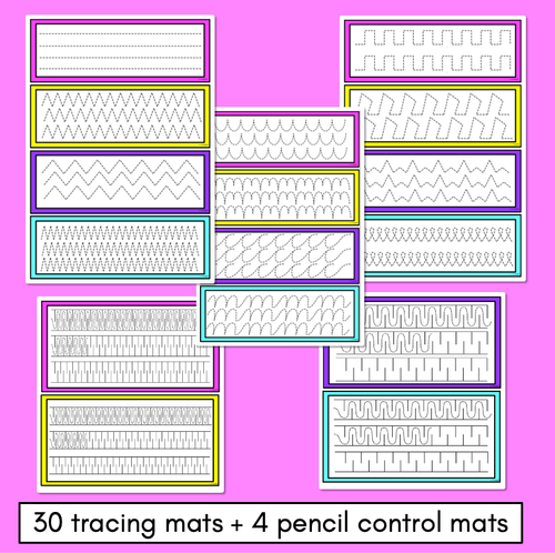 Resource preview 4 for Fine Motor Skills Kindergarten - Tracing Mats & Task Cards