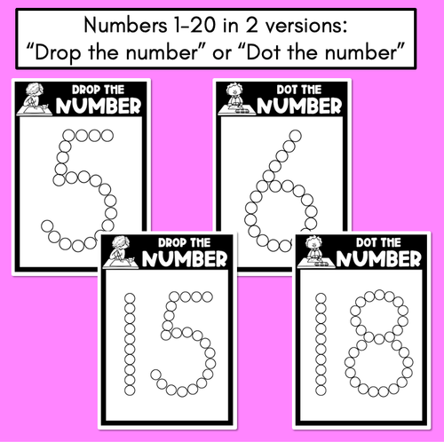 Resource preview 4 for FINE MOTOR KINDERGARTEN ACTIVITIES - Dot or Drop the Letters & Numbers