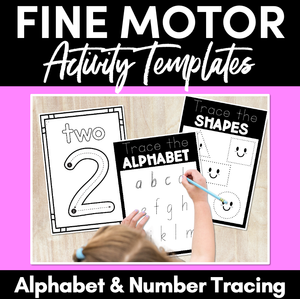 FINE MOTOR KINDERGARTEN ACTIVITIES - Alphabet & Number Tracing Printables